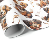 Niedlicher Hundebüt Geschenkpapier (Rolleneckpunkt)