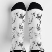 Niedlicher Hundebüt Sketch Muster Puppy Lover Socken (Oben)