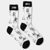 Niedlicher Hundebüt Sketch Muster Puppy Lover Socken (Rechts)