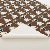 niedlicher Hundedruck auf braun Sherpadecke (3/4)