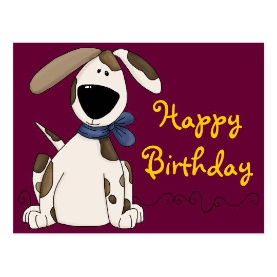 Niedlicher Hundegeburtstag Postkarte Zazzle.de