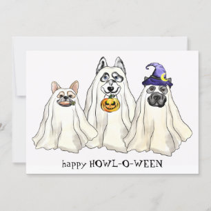 Niedlicher Hundegeister Funny Animal Happy Hallowe Feiertagskarte