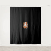 Niedlicher Hundeghost mit Pumpkin Fall Ästhetik ne Wandteppich (Vorderseite)