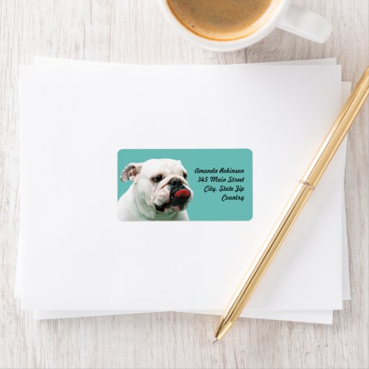 Niedlicher Hundehund Adressaufkleber (Insitu)