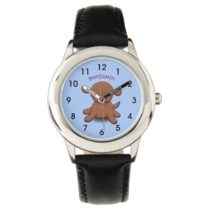 Niedlicher Hundehund - blauer Cartoon Armbanduhr