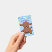 Niedlicher Hundehund - blauer Cartoon Ausweis (Handheld)