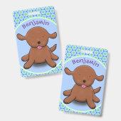 Niedlicher Hundehund - blauer Cartoon Ausweis (Vorder- & Rückseite)