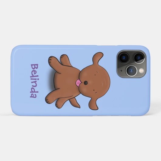 Niedlicher Hundehund - blauer Cartoon Case-Mate iPhone Hülle (Rückseite (Horizontal))