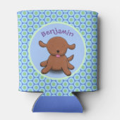 Niedlicher Hundehund - blauer Cartoon Dosenkühler (Rückseite)