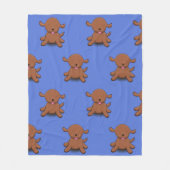 Niedlicher Hundehund - blauer Cartoon Fleecedecke (Vorderseite)