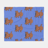 Niedlicher Hundehund - blauer Cartoon Fleecedecke (Vorderseite (Horizontal))