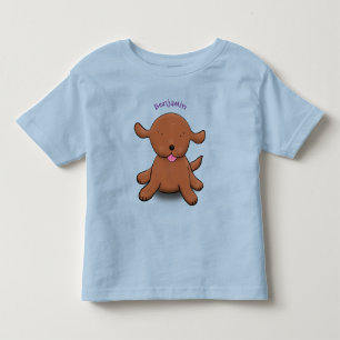 Niedlicher Hundehund - blauer Cartoon Kleinkind T-shirt