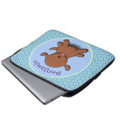 Niedlicher Hundehund - blauer Cartoon Laptopschutzhülle (Vorne Knopf)