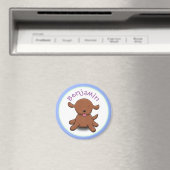Niedlicher Hundehund - blauer Cartoon Magnet (In Situ (Geschirrspüler))