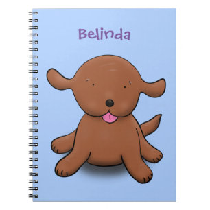 Niedlicher Hundehund - blauer Cartoon Notizblock
