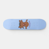 Niedlicher Hundehund - blauer Cartoon Skateboard (Horizontal)