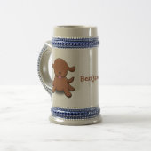 Niedlicher Hundehund Cartoon Bierglas (Vorderseite Links)