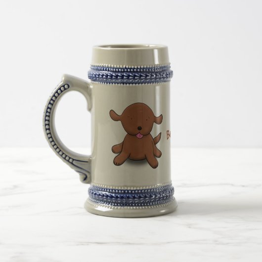 Niedlicher Hundehund Cartoon Bierglas (Links)