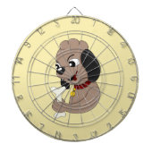 Niedlicher Hundehund Cartoon Dartboard Dartscheibe (vorne)
