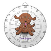 Niedlicher Hundehund Cartoon Dartscheibe (vorne)