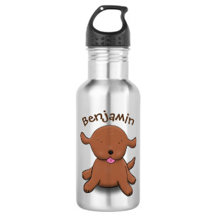 Niedlicher Hundehund Cartoon Edelstahlflasche