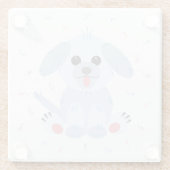 Niedlicher Hundehund-Cartoon, einfach rosa Pastel Glasuntersetzer (Rückseite)