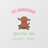 Niedlicher Hundehund Cartoon Fensteraufkleber (Blatt)