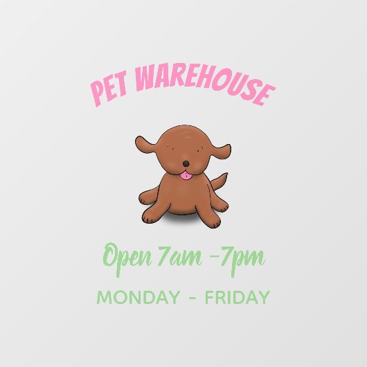 Niedlicher Hundehund Cartoon Fensteraufkleber (Blatt)