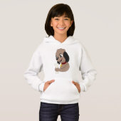 Niedlicher Hundehund Cartoon Hoodie (Vorne ganz)