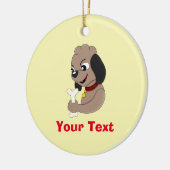 Niedlicher Hundehund-Cartoon Keramik Ornament (Links)