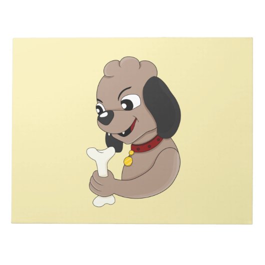 Niedlicher Hundehund Cartoon Notizblock (Vorderseite)