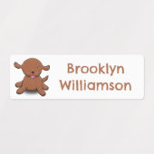 Niedlicher Hundehund Cartoon personalisiert Etiketten (Design 1)