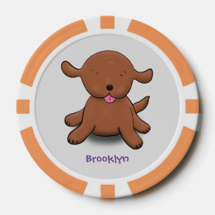 Niedlicher Hundehund Cartoon Pokerchips