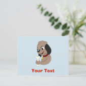 Niedlicher Hundehund Cartoon Postkarte (Stehend Vorderseite)