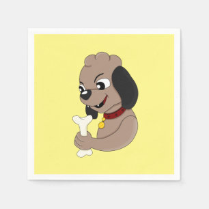 Niedlicher Hundehund Cartoon Servietten