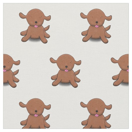 Niedlicher Hundehund Cartoon Stoff (Nahaufnahme)
