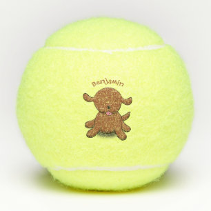 Niedlicher Hundehund Cartoon Tennisbälle