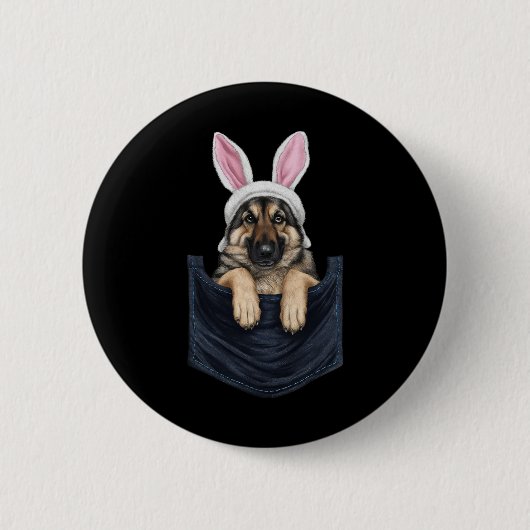 Niedlicher Hundehund in Pocket Easte Button (Vorderseite)