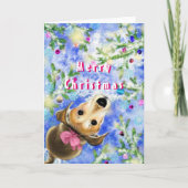 Niedlicher Hundehund Weihnachtskarte Karte (Vorderseite)