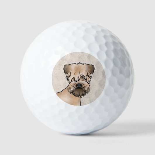 Niedlicher Hundekopf auf Beige mit weichem Rad Golfball (Vorderseite)