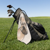 Niedlicher Hundekopf auf Beige mit weichem Rad Golfhandtuch (Gras)