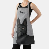 Niedlicher Hundekopf und Name Grau Schürze (InSitu)