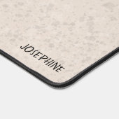 Niedlicher Hundekopf und Text mit weichem Rad Schreibtischunterlage (Ecke)