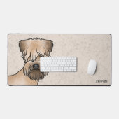 Niedlicher Hundekopf und Text mit weichem Rad Schreibtischunterlage (Tastatur & Maus)