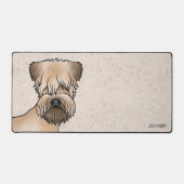 Niedlicher Hundekopf und Text mit weichem Rad Schreibtischunterlage (Vorderseite)