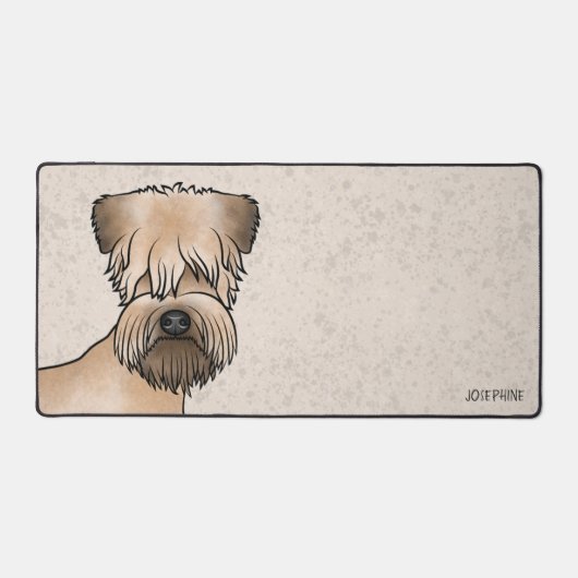 Niedlicher Hundekopf und Text mit weichem Rad Schreibtischunterlage (Vorderseite)