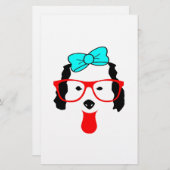 Niedlicher Hundekopf Zeichnend Briefpapier (Vorne/Hinten)