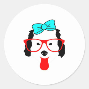 Niedlicher Hundekopf Zeichnend Runder Aufkleber