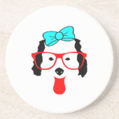 Niedlicher Hundekopf Zeichnend Untersetzer (Vorne)