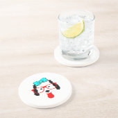 Niedlicher Hundekopf Zeichnend Untersetzer (Seite)